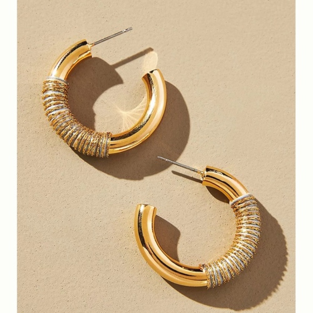 NEW! Anthropologie Western Metallic Earrings in Slate